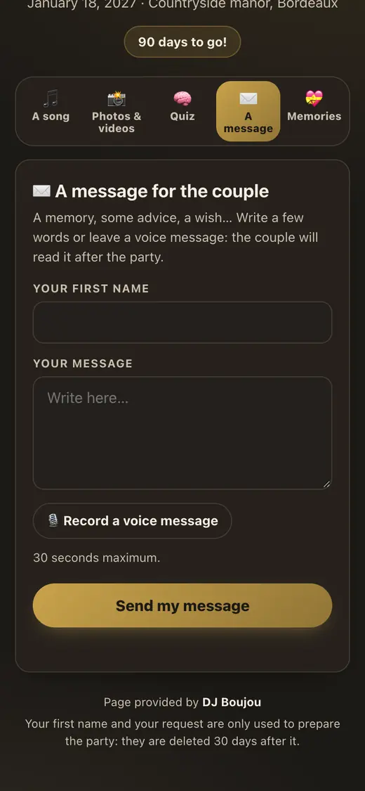 A little message, as text or voice
