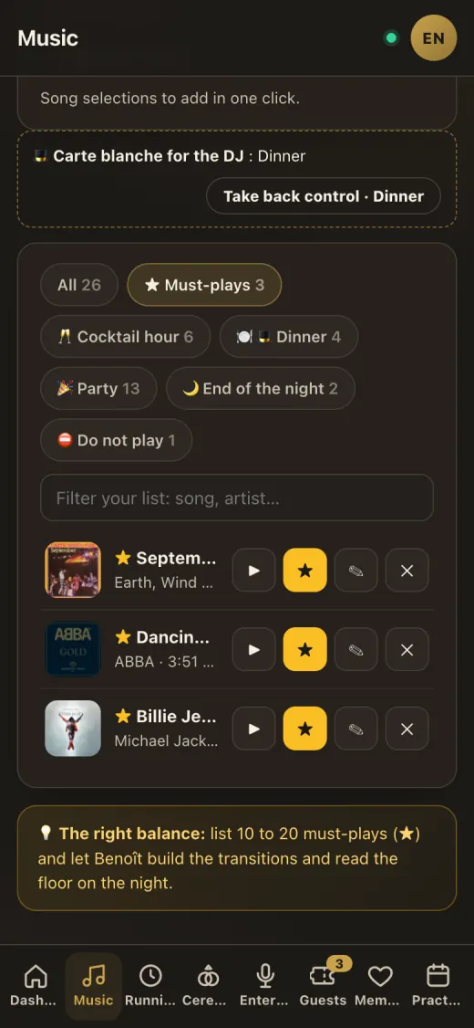 Your must-plays ★: the songs to play no matter what