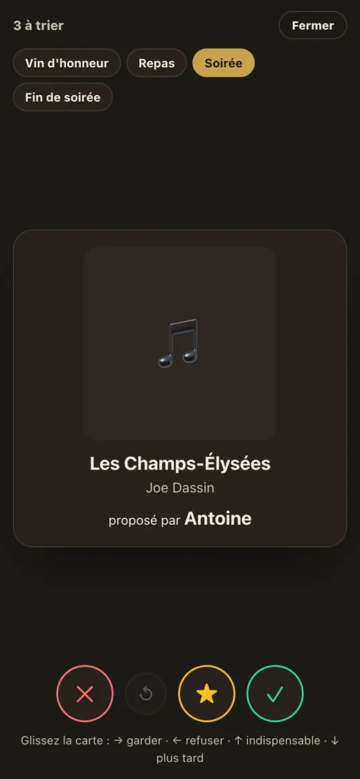 Vous triez les demandes d’un geste